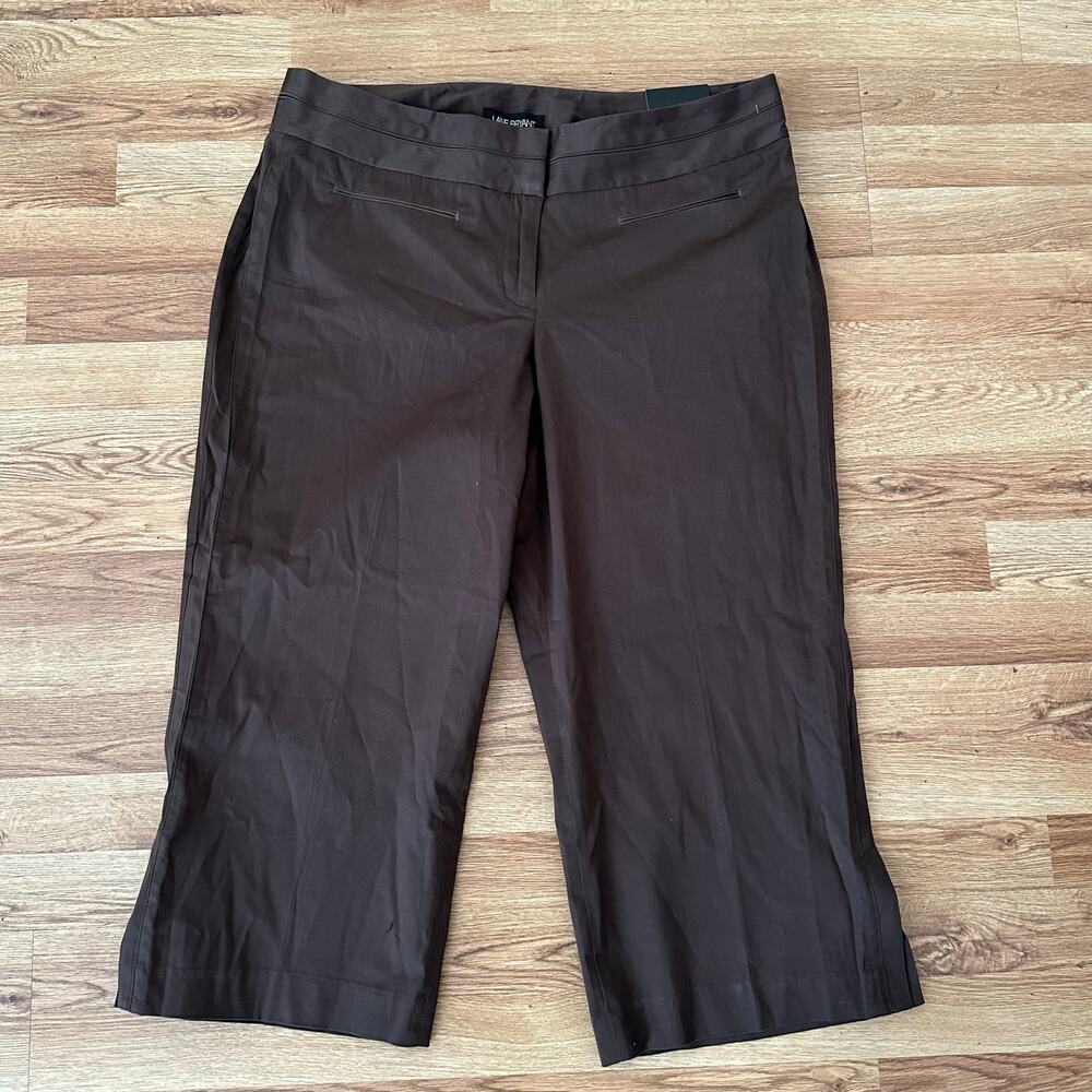Lane Bryant Women’s Brown Cropped Hight Rise Pants Size 16 NWT - Picture 1 of 6